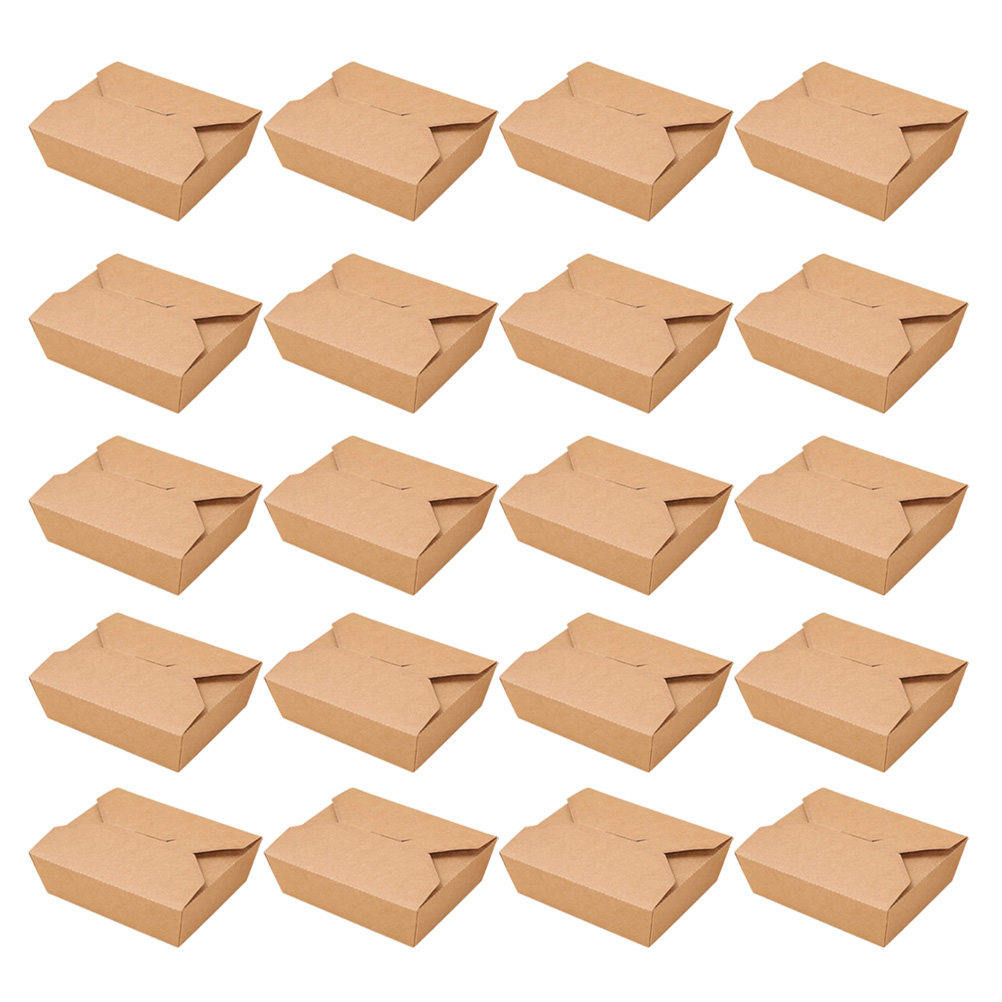 Meal Prep For A Day - 20 stuks kraftpapier lunchboxen, wegwerpmaaltijdcontainers, betrouwbare