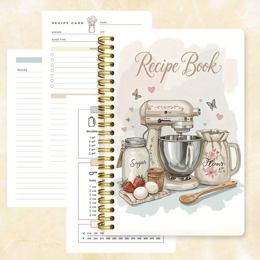 Meal Prep Book - Een gedrukt omslagnotitieboekje met receptenboekillustraties en