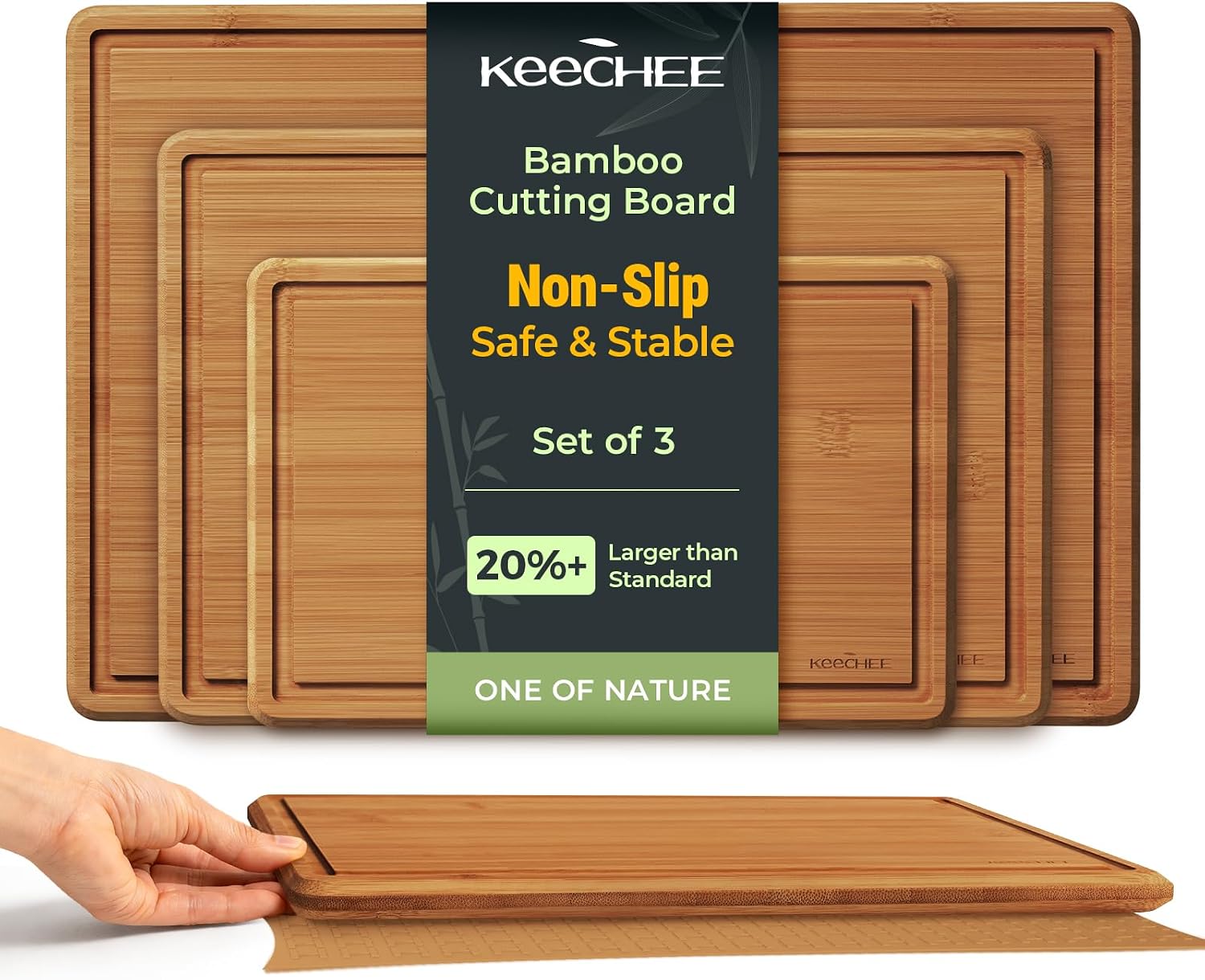 Meal Prep Format - Keechee Bamboe Snijplank met Antislipmat, Snijplanken