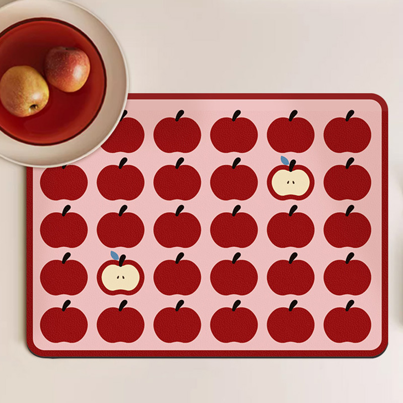Meal Prep Format - ute Apple Pattern droogmat Opvouwbaar, met
