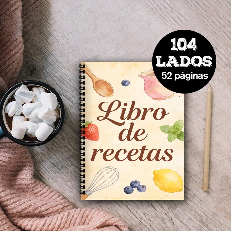 Meal Prep Book - A5 Papieren Spaans receptenboek, dagelijkse boodschappenlijst