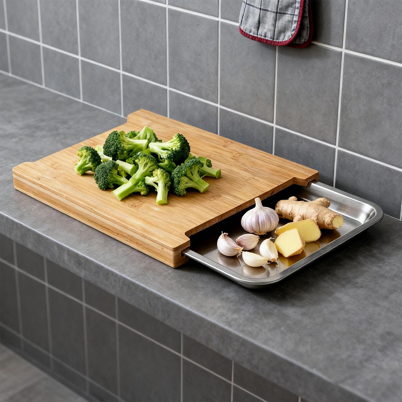 Meal Prep Usa - Houten snijplank, antislip, voor het bereiden