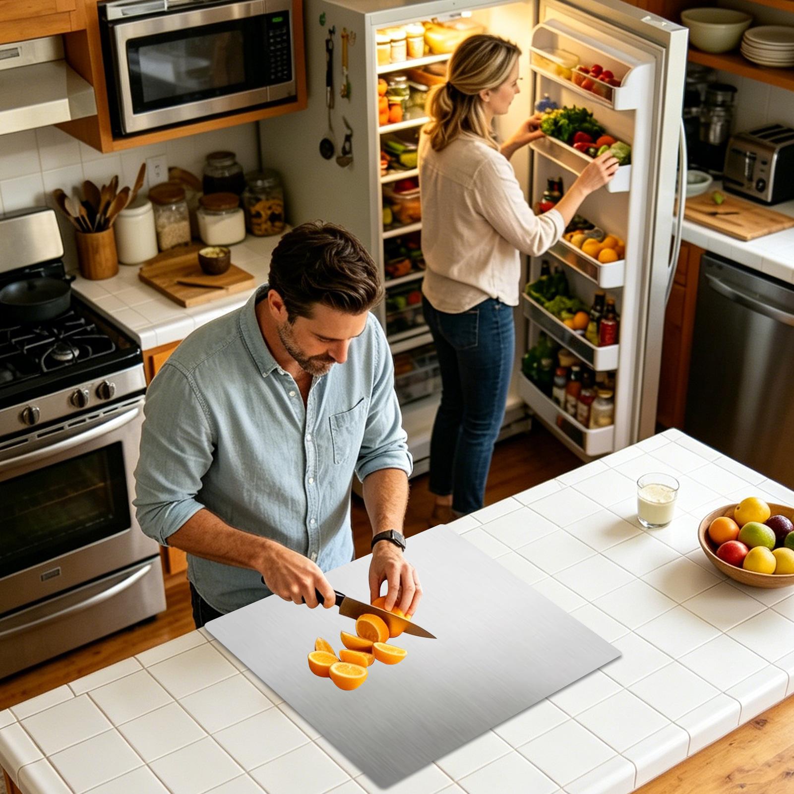 Meal Prep Usa - Roestvrijstalen snijplank, vaatwasmachinebestendig, metalen snijplank voor