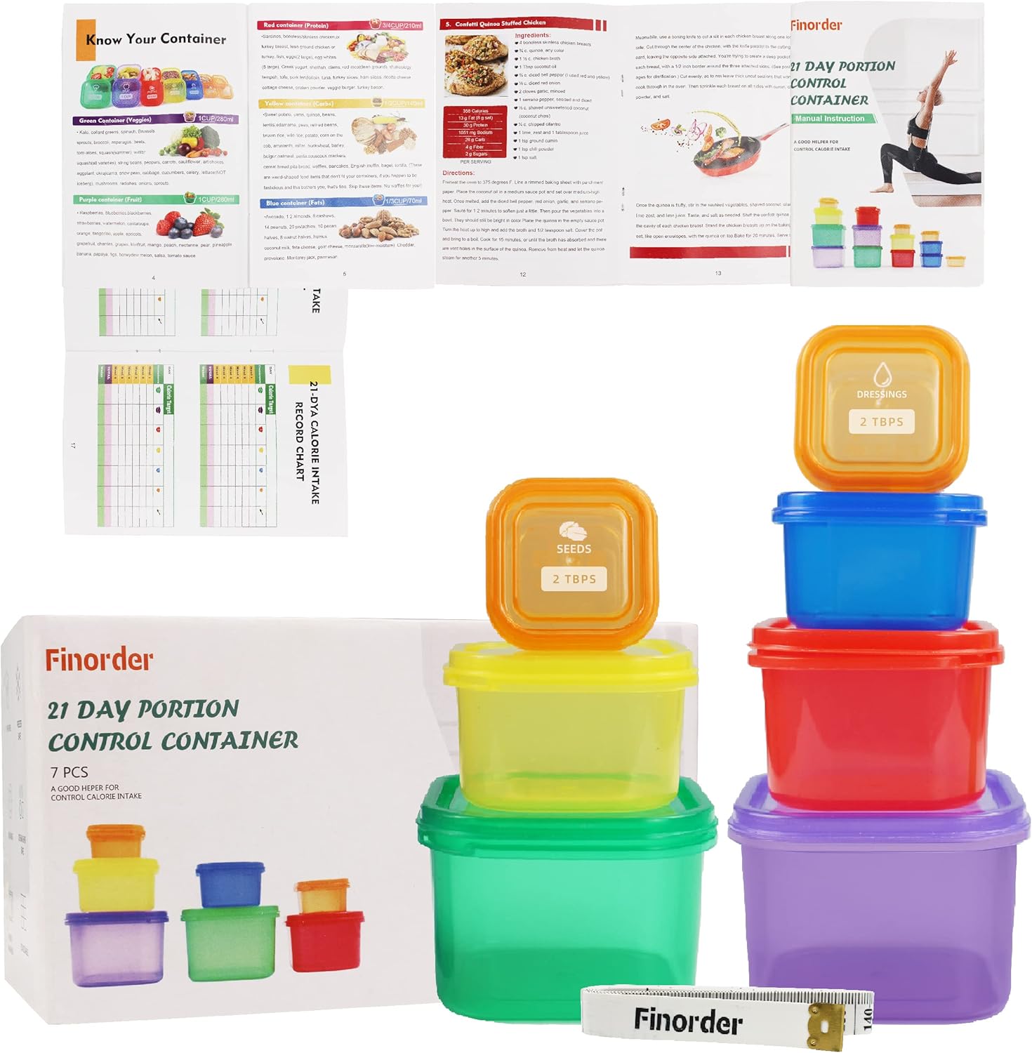 Meal Prep For A Day - 7 stks 21 Dagen Portie Controle